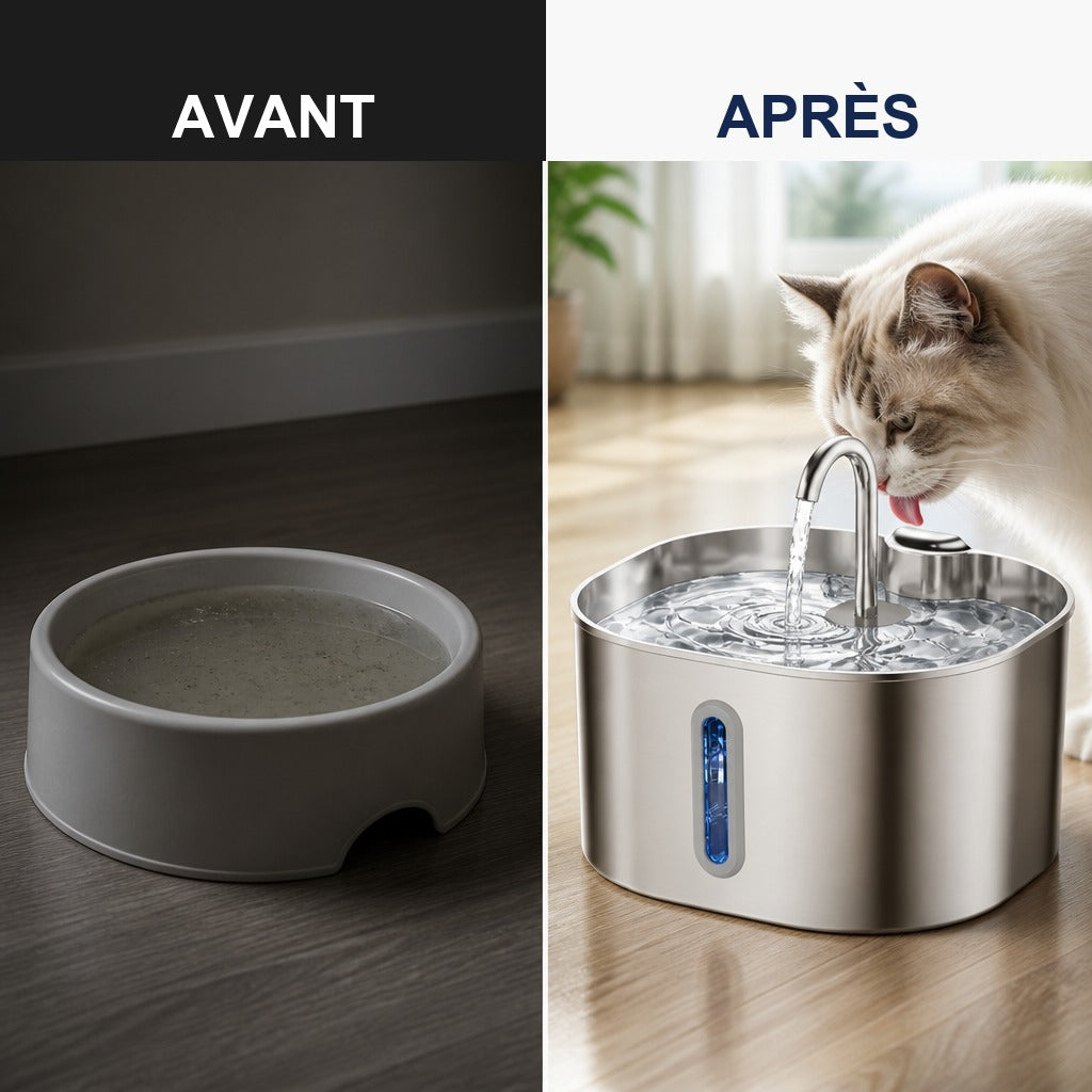 Fontaine à eau Noä inox 2,2 L pour chat